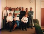 Click to view big image Dave Hill, Walter Jeffs, Nik Bak, Cliff Leary, Les Willitt, Chris Beirne, Andy Caldwell, Fred Arrandale, Paul Farnsworth, Brian Holt. Front: Hilda Ogden, June Barnett, Irene Walling. (Mid 90's)